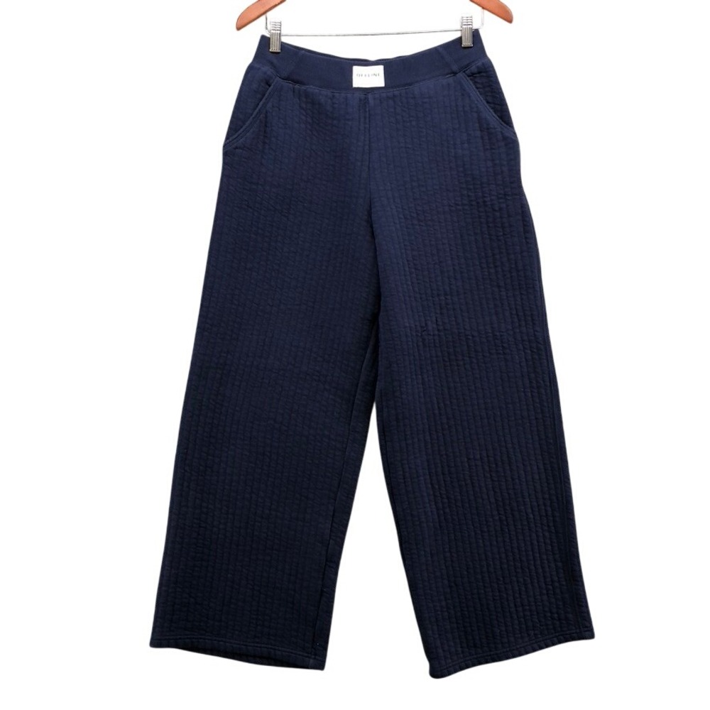 aerie Wide Leg Quilted Navy Pants